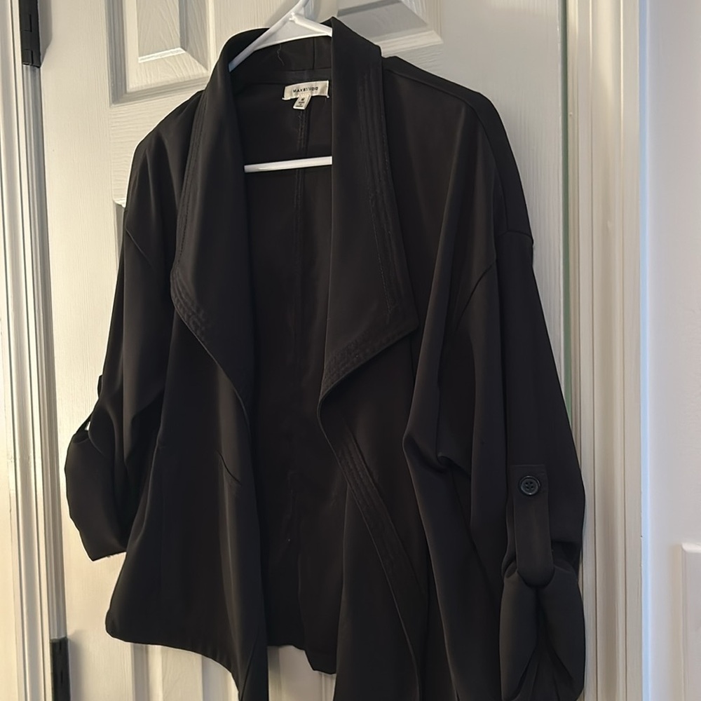 Max Studio Lightweight Black Jacket Size Medium - image 5